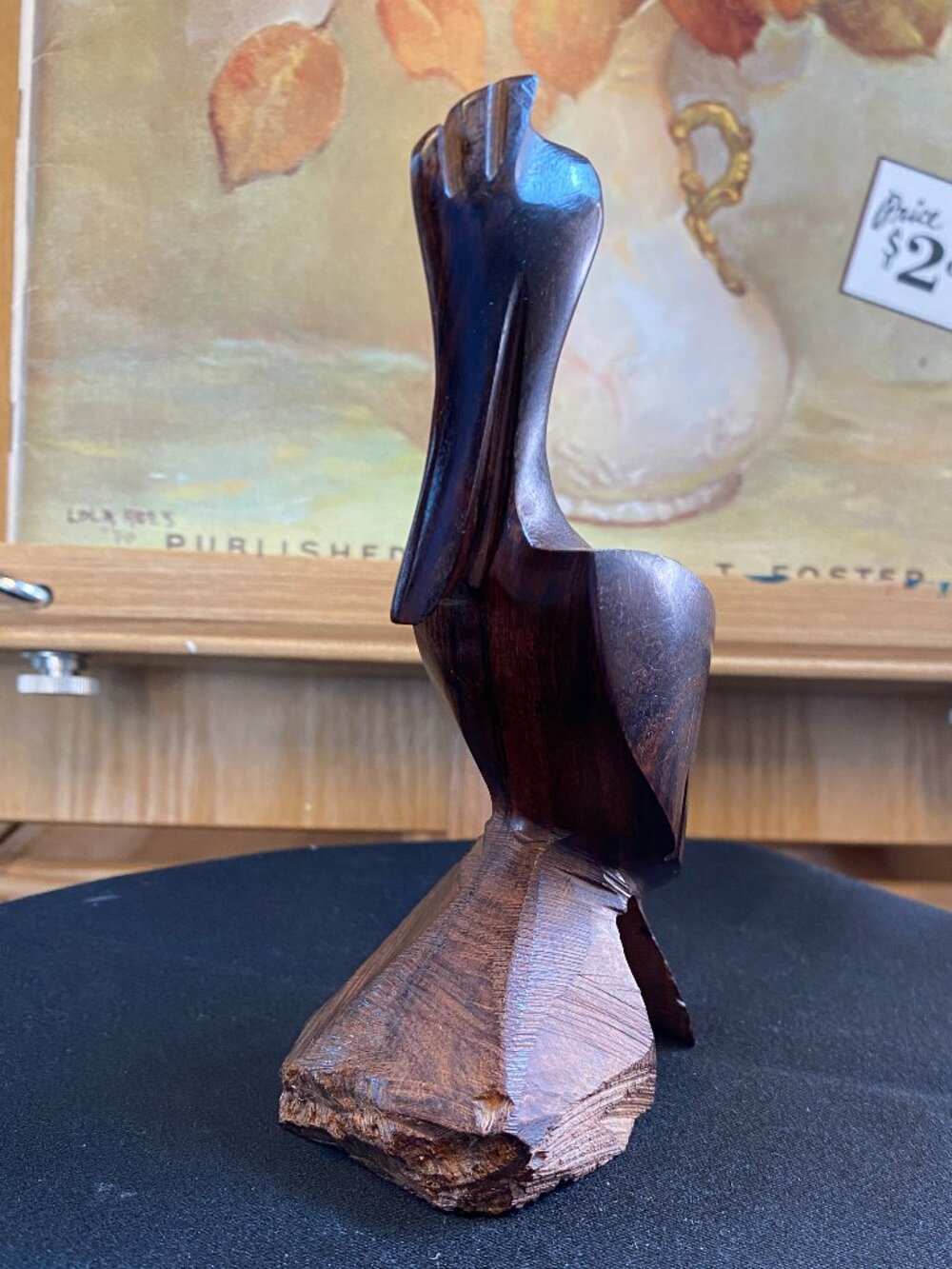 Vintage Hand-carved Ironwood Pelican Coastal Decor Figurine